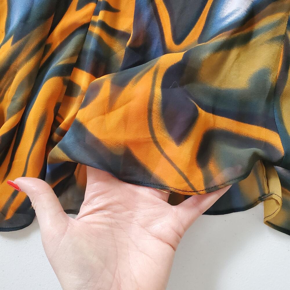 Forest Fairy Grunge Whimsy Dress Womens Medium Sheer Handkerchief Flowy Green - Picture 3 of 9